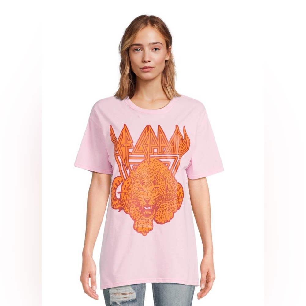 Def Leppard Pink Band T Shirt Size Small